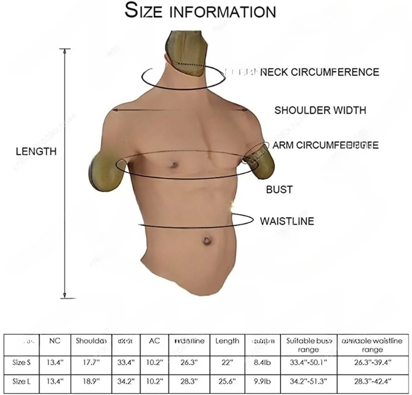 Cosplay Floating Prop - Combinaison demi-corps réaliste en Silicone pour